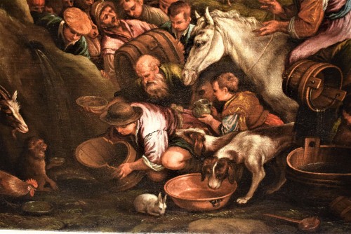 Antiquités - Moses makes water gush out of the rock Workshop of Francesco Bassano II